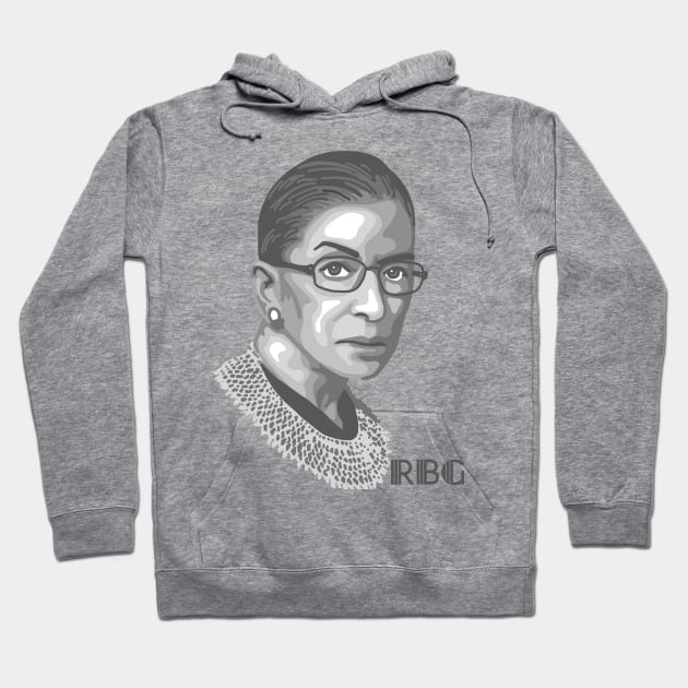 Ruth Bader Ginsburg Portrait and Quote Hoodie by Slightly Unhinged